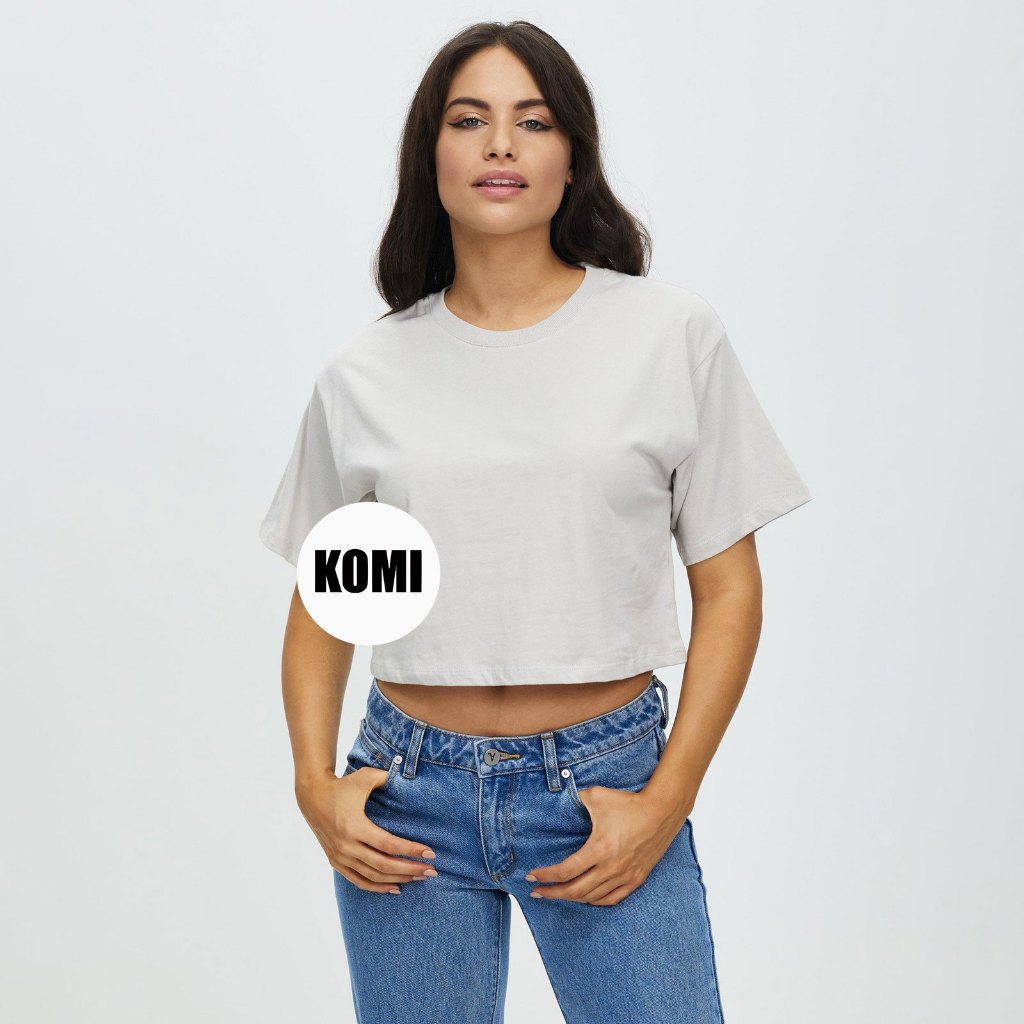 KOMI Baju Crop Wanita Kaos Polos Basic Combed30s