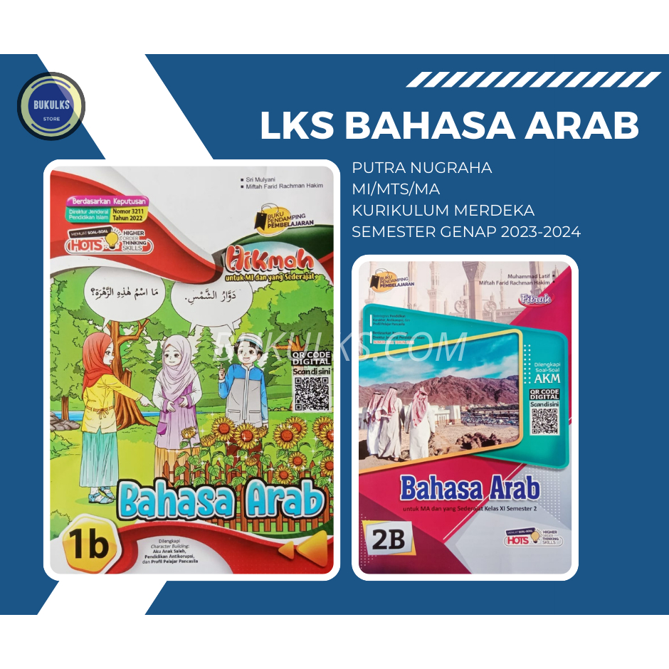Buku LKS Bahasa Arab PUTRA NUGRAHA MI MTS MA Kelas 1 2 3 4 5 6 7 8 9 10 11 12 Semester Genap 2023-20