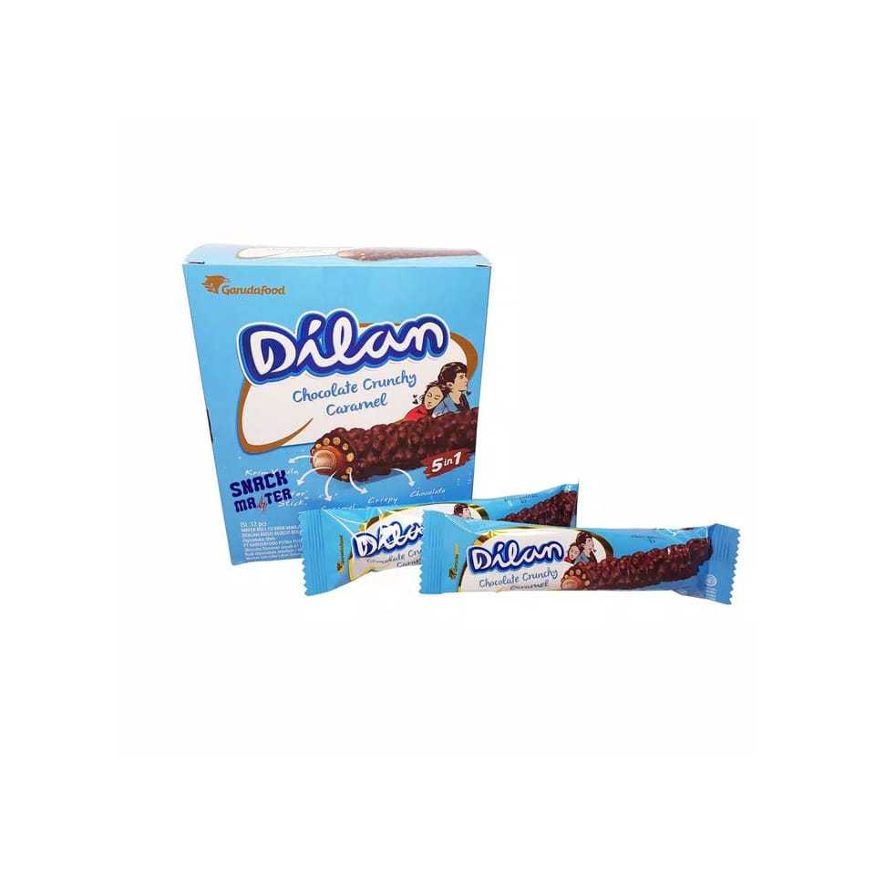 

Dilan Chocolate Crunchy Caramel - Biskuit / Wafer Coklat 23 gr - 1 box