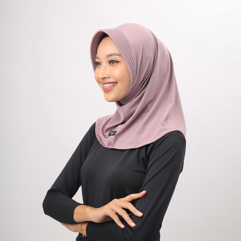 Jilbab sport ped pendek jersey instan