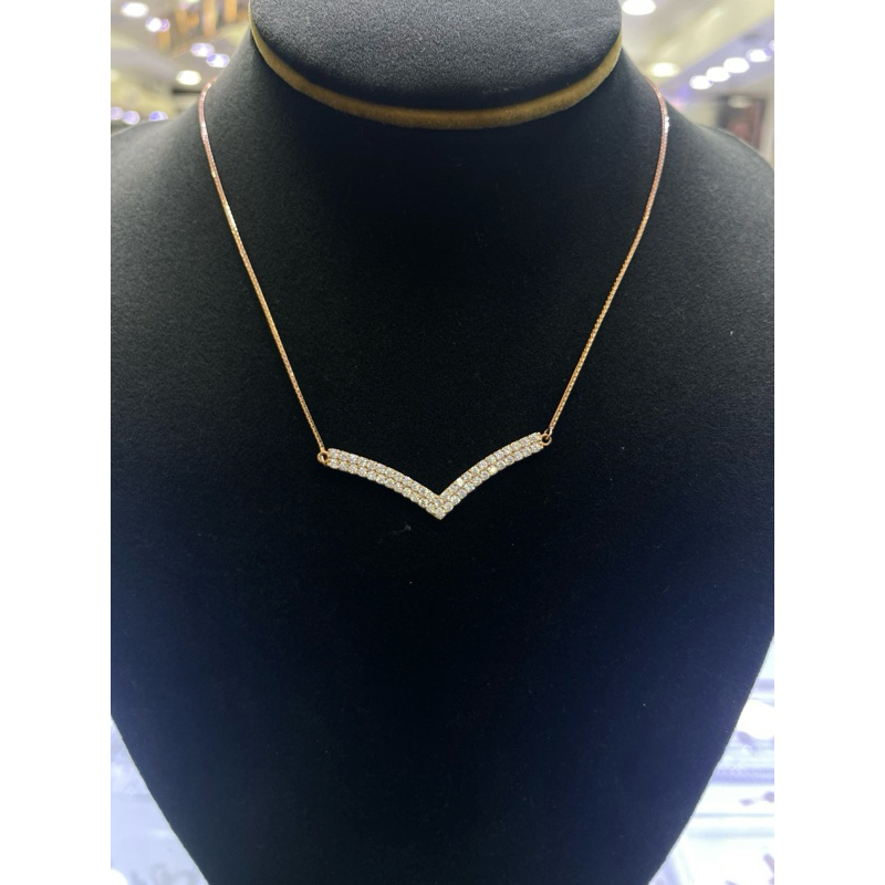 kalung V emas kadar 750%