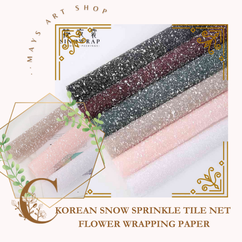 

Flower Wrapping Jaring Mesh Snow Tile Sparkling Net 50 cm - Korean Kain Tile Salju Bling Sprinkle Korea Style - Flower Bouquet Buket Bunga