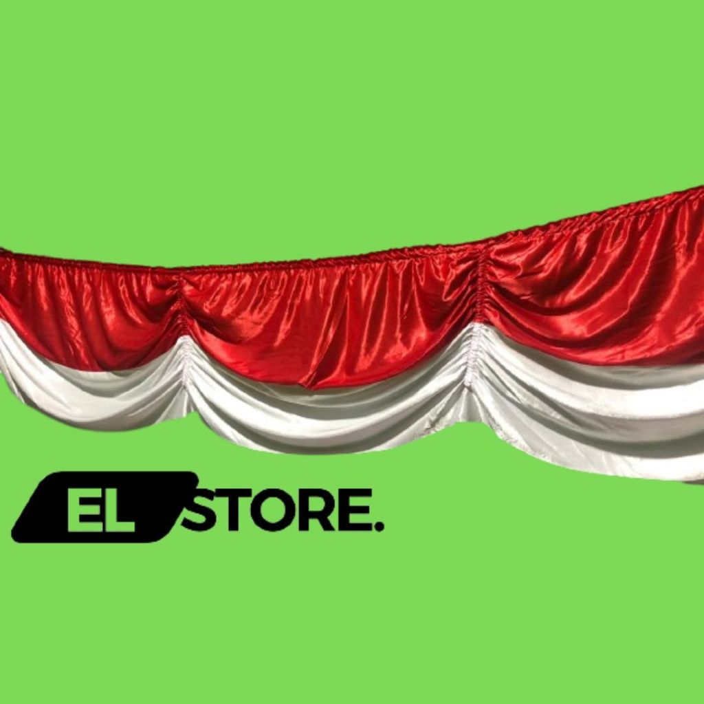 BACKROUND/BEKRON MERAH PUTIH KARET SULTAN KAIN PREMIUM KAIN PELAMIN