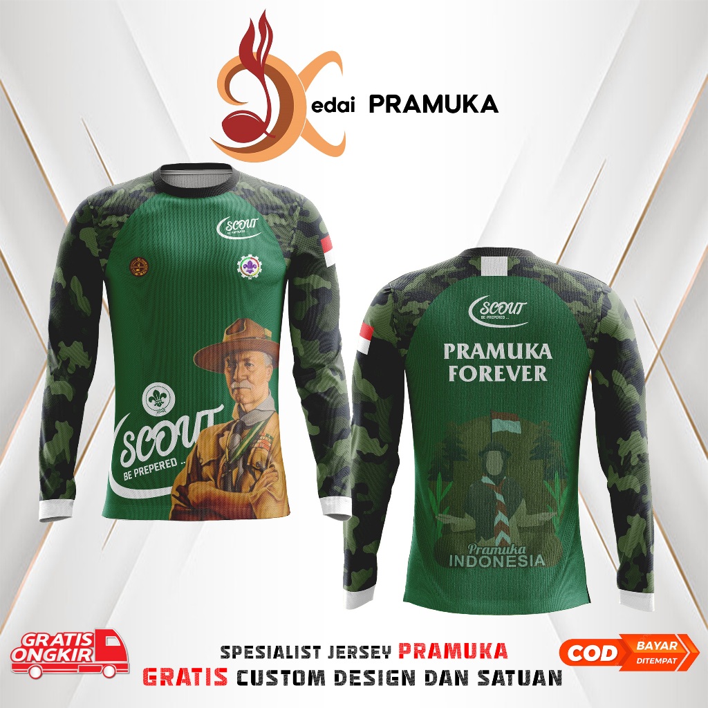 JERSEY PRAMUKA OUTDOOR BAHAN PREMIUM FULL PRINTING MURAH MERIAH
