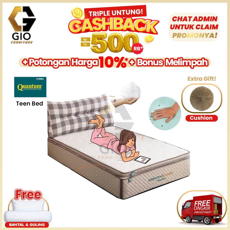 Springbed Quantum GT Quantum Greentea Latex Teen Q-Pilo (Fullset)