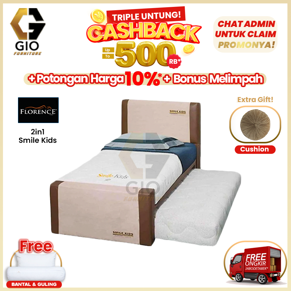 Kasur Florence 2in1 Smile Kids / Florence Springbed 2in1 Smile Kids ( Full Set )
