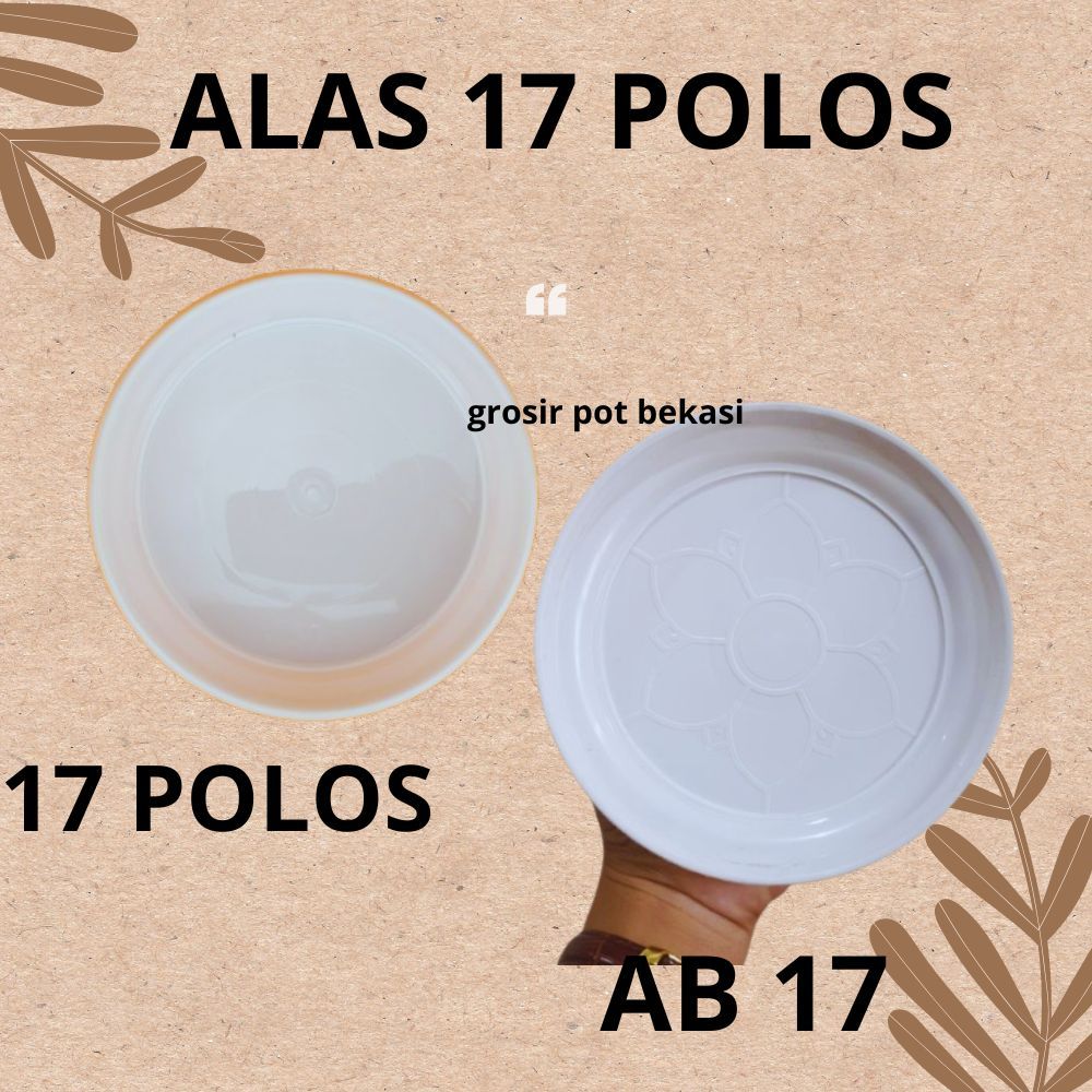 Tatakan pot 17 Putih Polos - Alas pot 17 PutiH/ TATAKAN 17 BULAN (15cm)