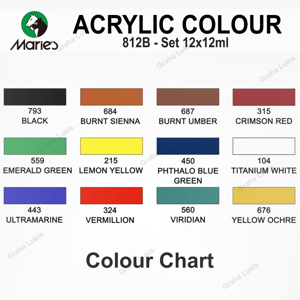 

Cat Akrilik Maries Acrylic Color Set 12 - 812B