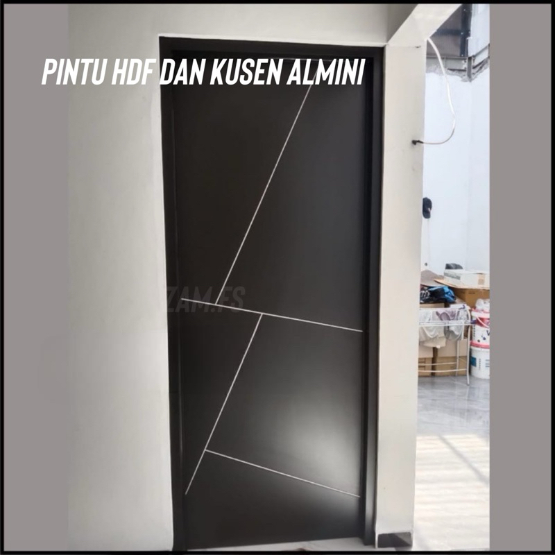 PINTU MINIMALIS MODEREN HDF SET KUSEN ALMINI / 1 PAKET PINTU DAN KUSEN ALUMUNIUM | PINTU KAMAR | PIN