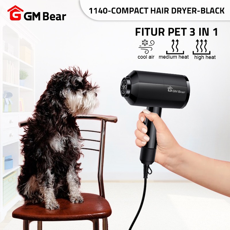 GM Bear Alat Pengering Rambut 1140 - Hair Dryer Multifungsi Pet Blower untuk Grooming Hewan Bulu Kucing/Anjing