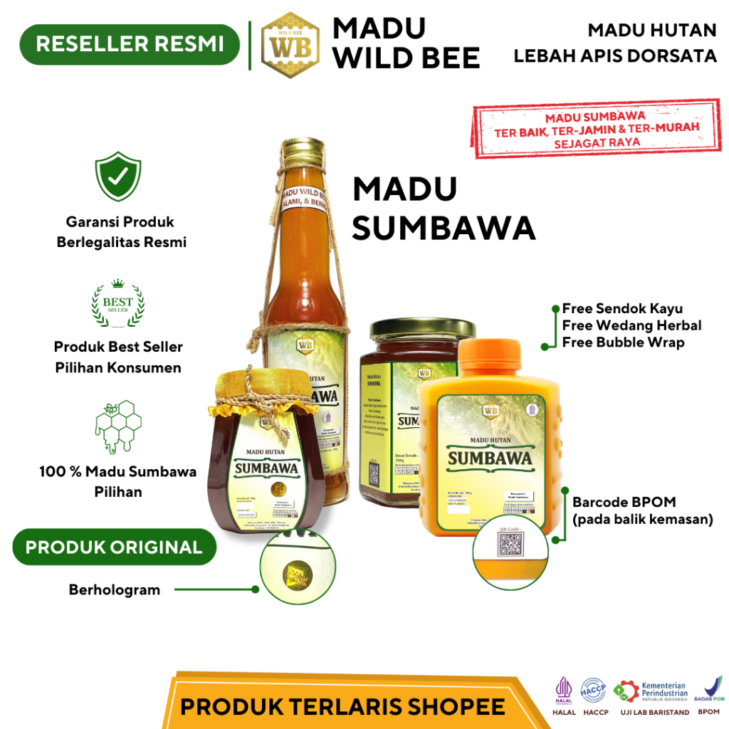 

Wild Bee/ Madu batuk dan Nafsu Makan / Madu Sumbawa Premium /Apis Dorsata -Garansi Murni & Asli 100%