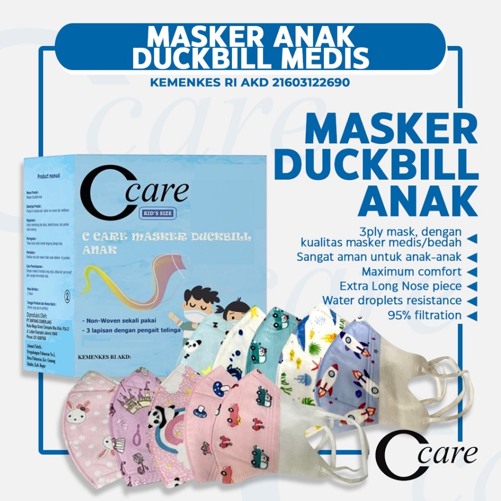 Ccare Masker Duckbill Anak  MIX WARNA