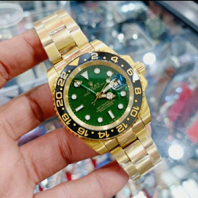 ROLEX GMT ORIGINAL GARANSI 2THN | Rolex gmt Master ll Gold Green Dial Jam tangan pria Automatic original