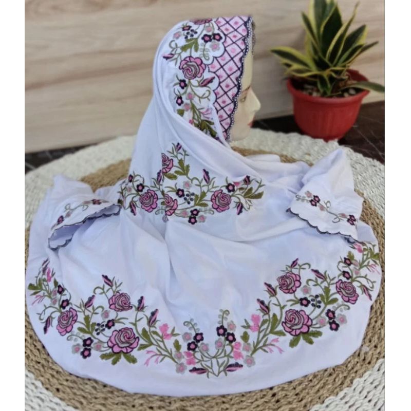 Mukena Terusan Katun Micro Dewasa/mukena santri terusan