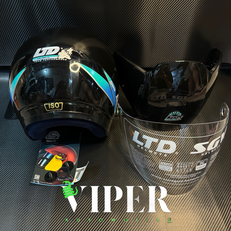 Helm LTD Sports Hitam Kilat Hitam Doff Original Malaysia ISO SNI 100%