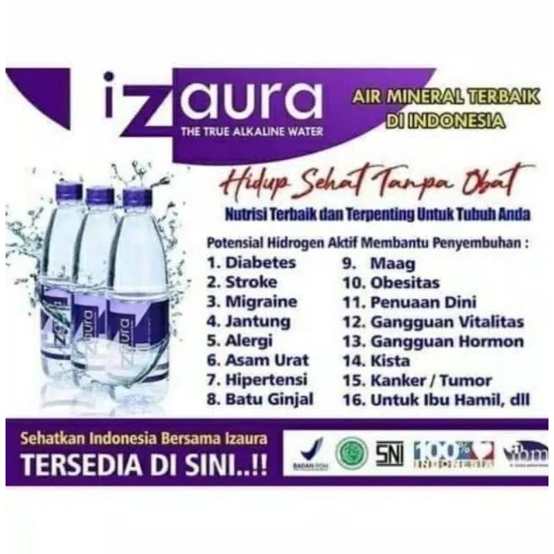 

IZAURA water air minum herbal 600 Ml Air sehat