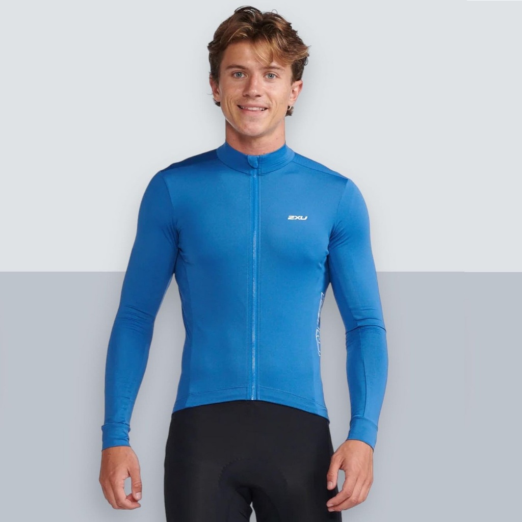Jersey Sepeda 2XU Aero Cycle Long Sleeve Jersey Men MC6648a Original