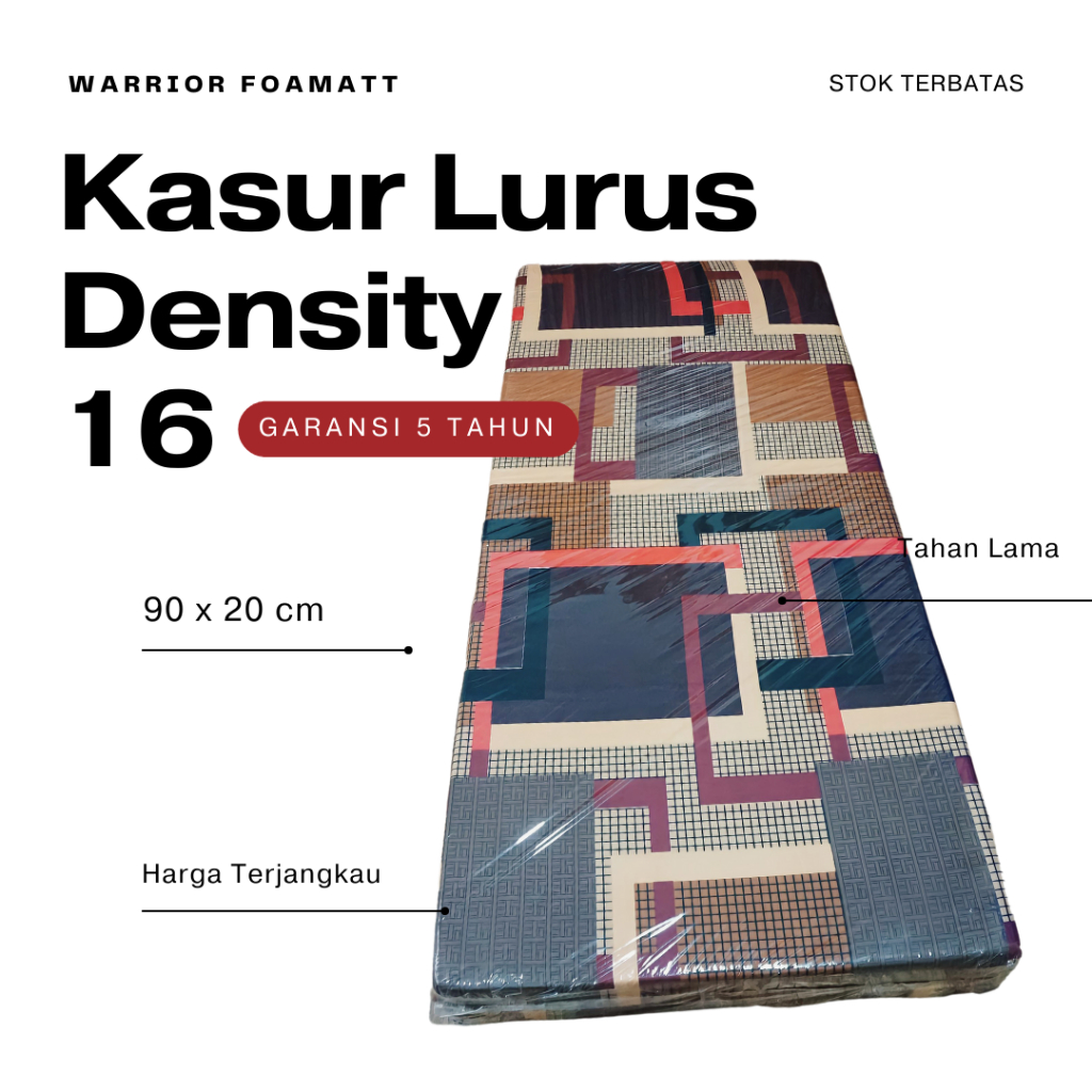 WARRIOR KASUR BUSA LANTAI 200x90cm Tebal 15 dan 20cm | Kasur Single Bed | Kasur Lantai Tebal