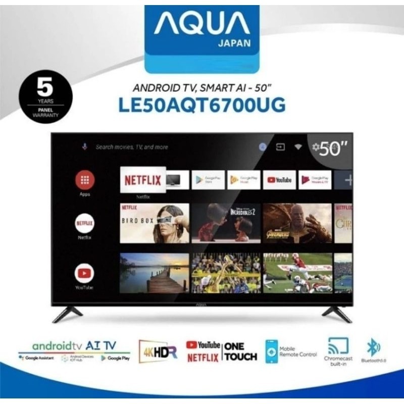 LED TV AQUA 50 INCH 4K ANDROID SMART TV LE50AQT6700UG