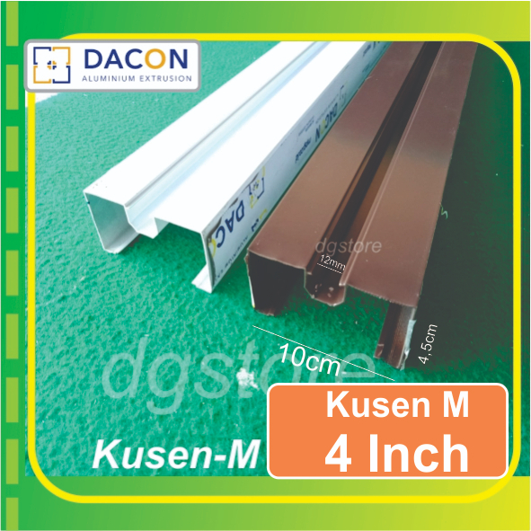 60569 Kusen M Aluminium 4 Inchi Polos Kusen Dengan Lobang Untuk Kaca Mati