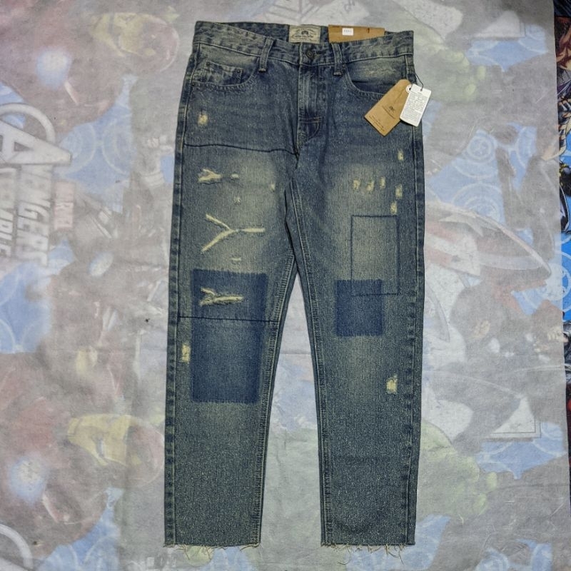 Celana Panjang Longpants Jeans JMC Ripped Patchwork Blue Washed Slimfit Original BNWT #CJ141