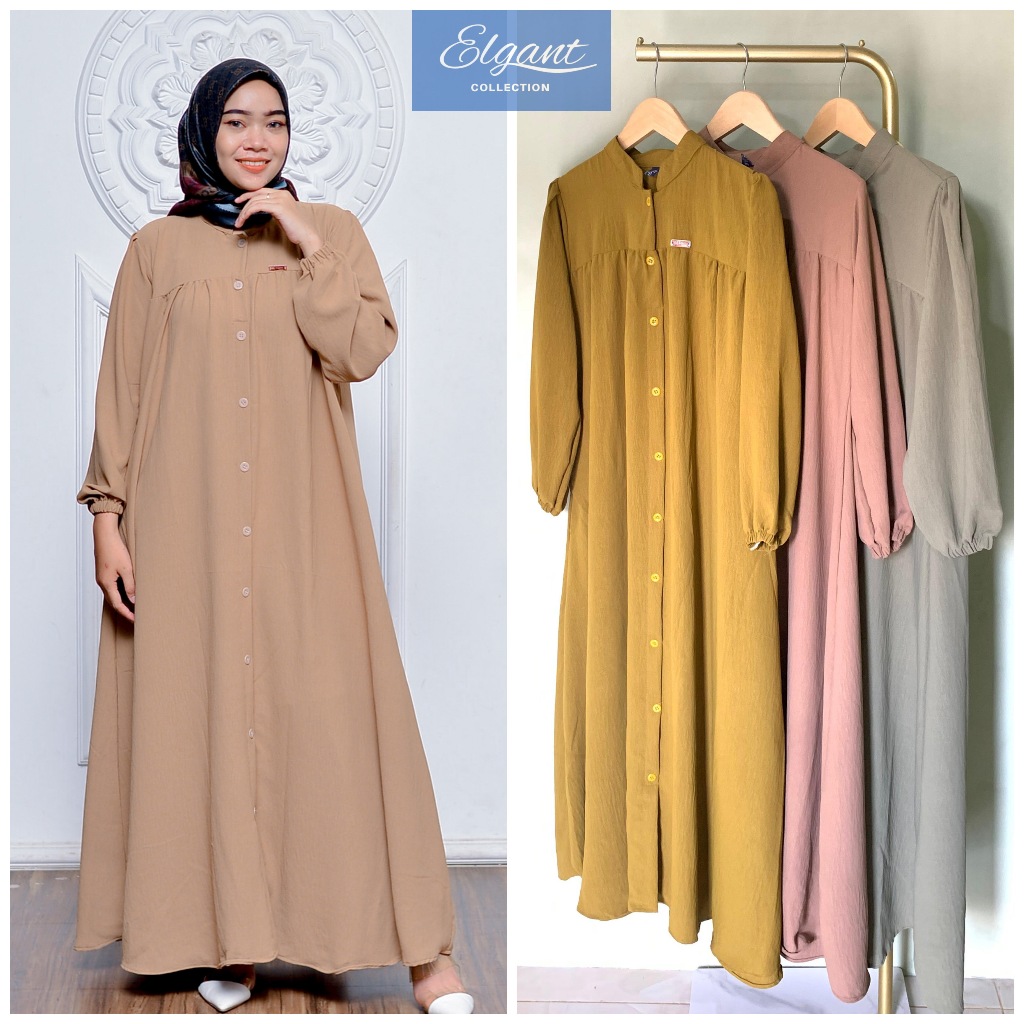 Mona Dress Crinkle Airflow / Mona Maxi / Gamis Pesta Murah / Dress Gamis Crinkle Premium