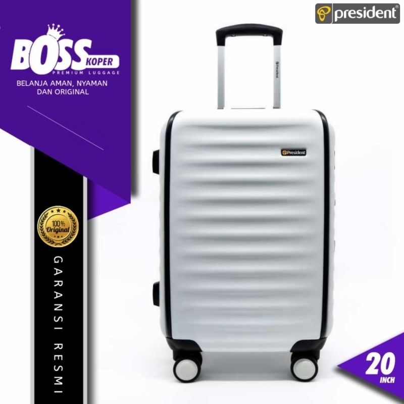 Koper Cabin 20 Inch Tanpa Resleting PRESIDENT Hardcase TSA Original