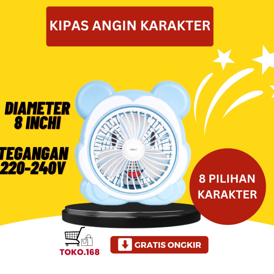 Uv MEIKO Kipas Angin Karakter  Kipas Angin  Kipas Meja 8inch