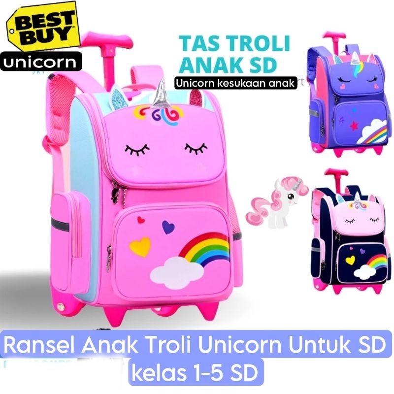 Tas Ransel Anak Unicorn tas anak backpack other tas sekolah troli unicorn tas roda tas sekolah Dasar
