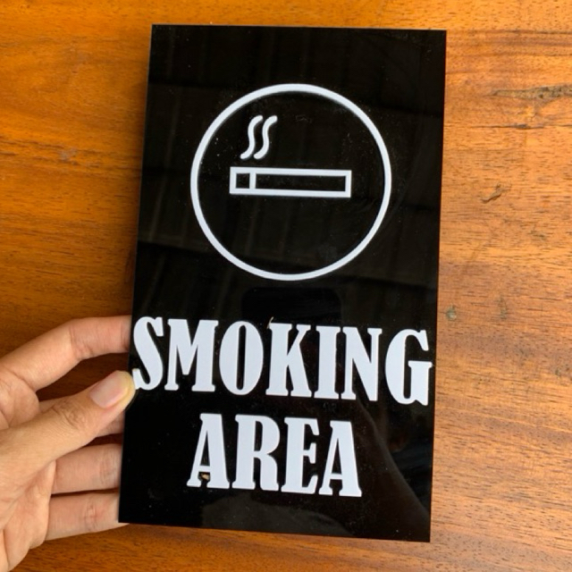 

papan sign petunjuk akrilik smoking area