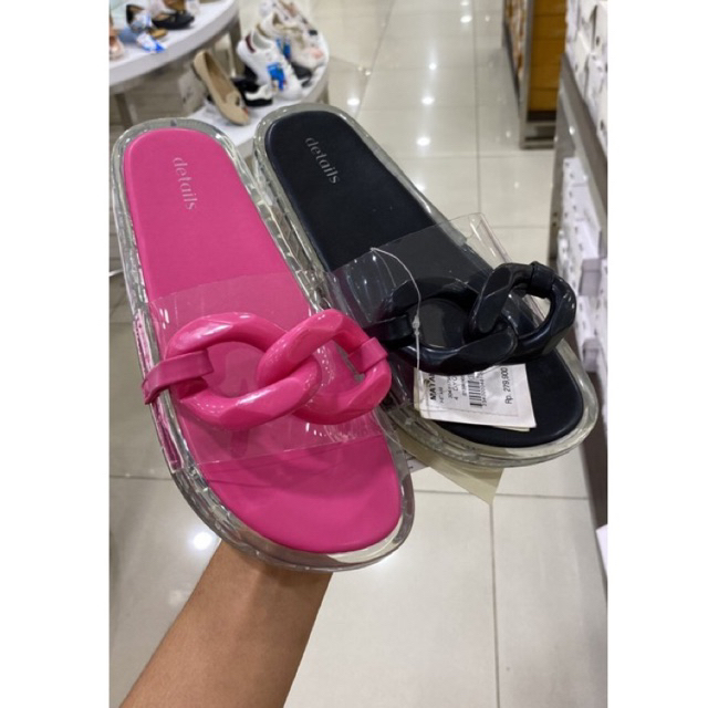 Sandal Selop Matahari merk Details Pink Hitam