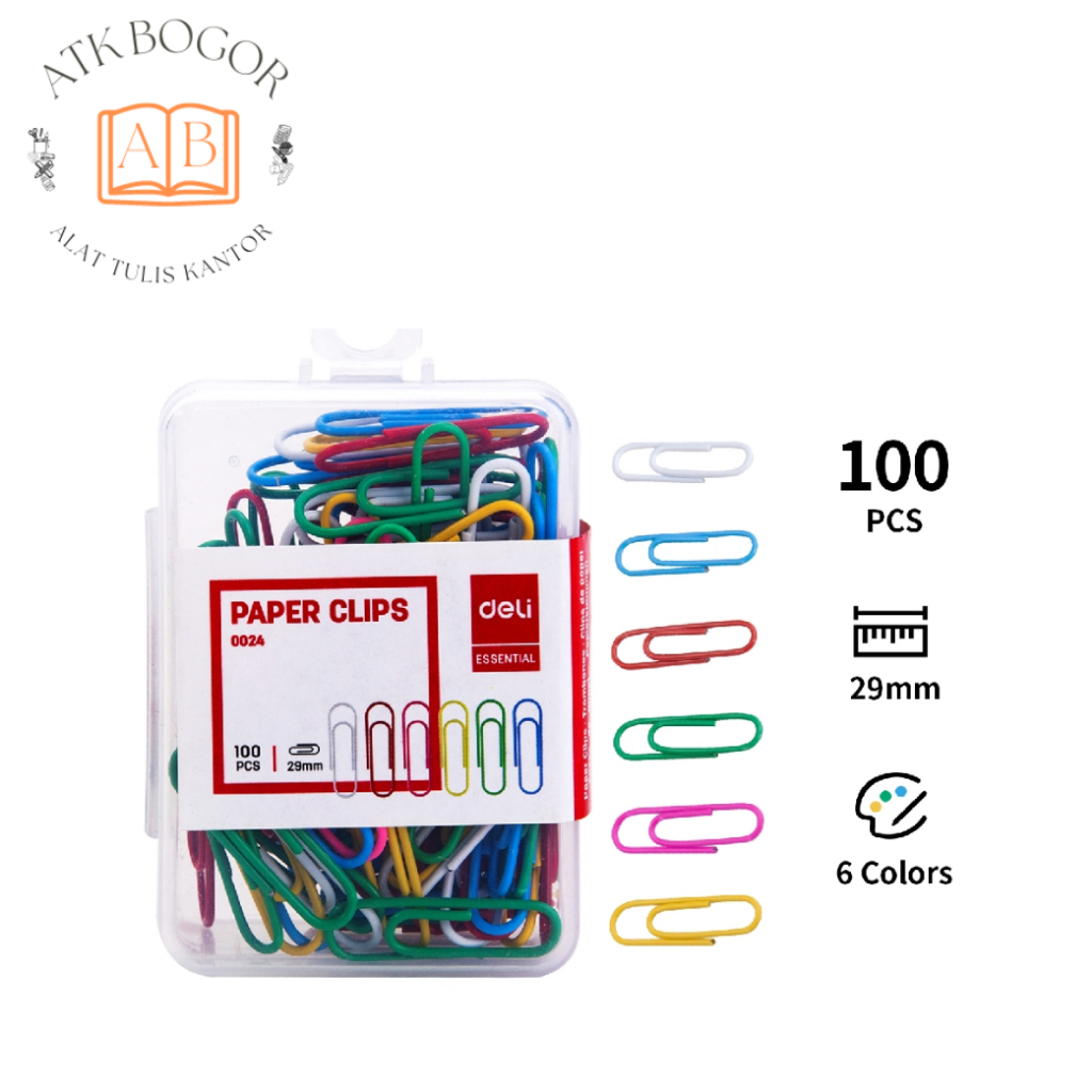

Deli Paper Clips Penjepit Kertas 6 Warna E0024 Ukuran 29mm