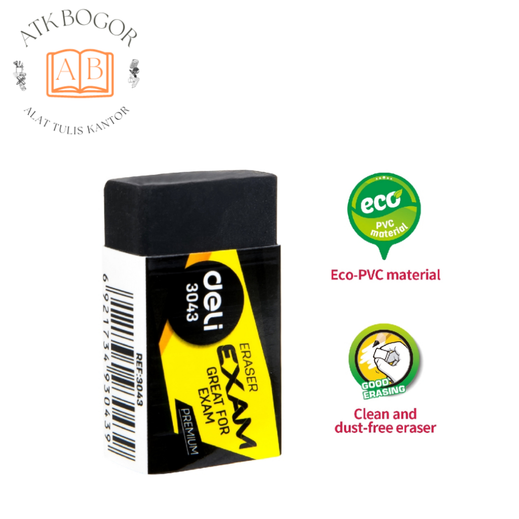 

Deli Penghapus Untuk Ujian Warna Hitam E3043 Exam Eraser PVC Material