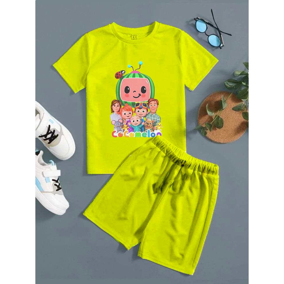 Baju Kaos Anak Setelan Motif Cocomelon Bahan Premium UNISEX
