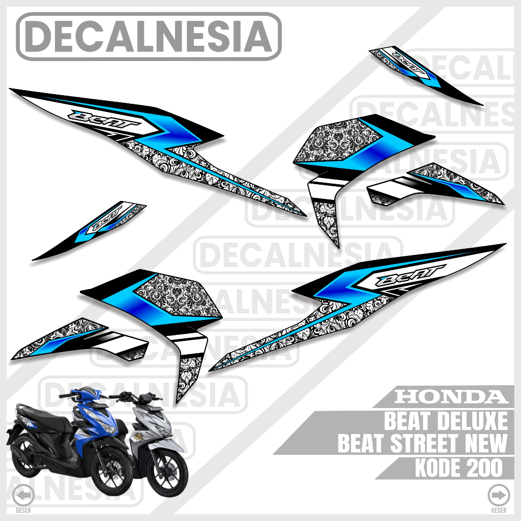 Stiker Striping Motor Beat Deluxe CBS ISS Street New 2021 2022 2023 2024 Variasi List Skotlet Decaln