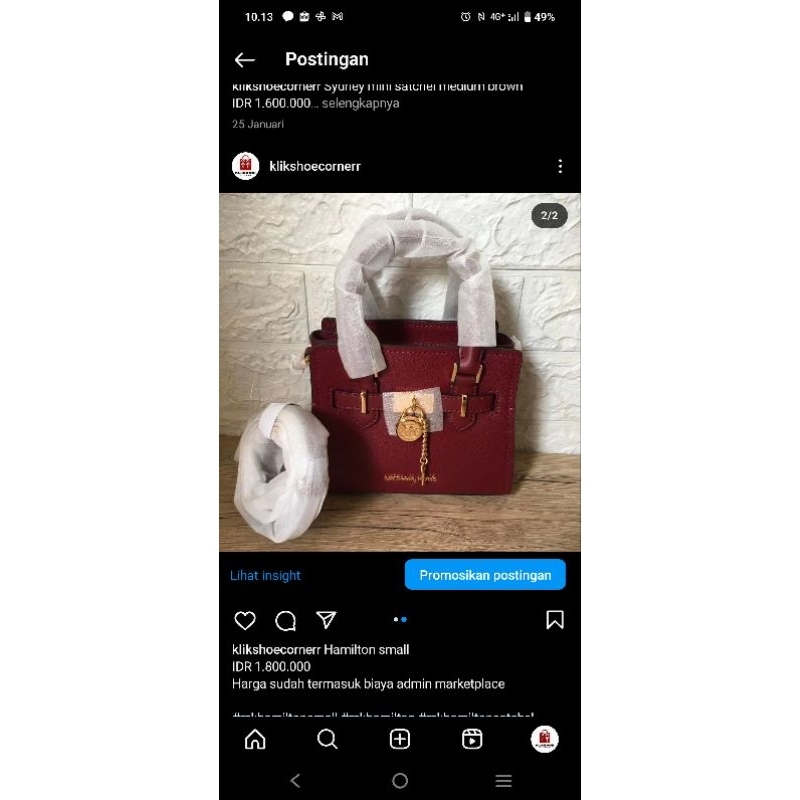 michael kors mk hamilton small dark cherry