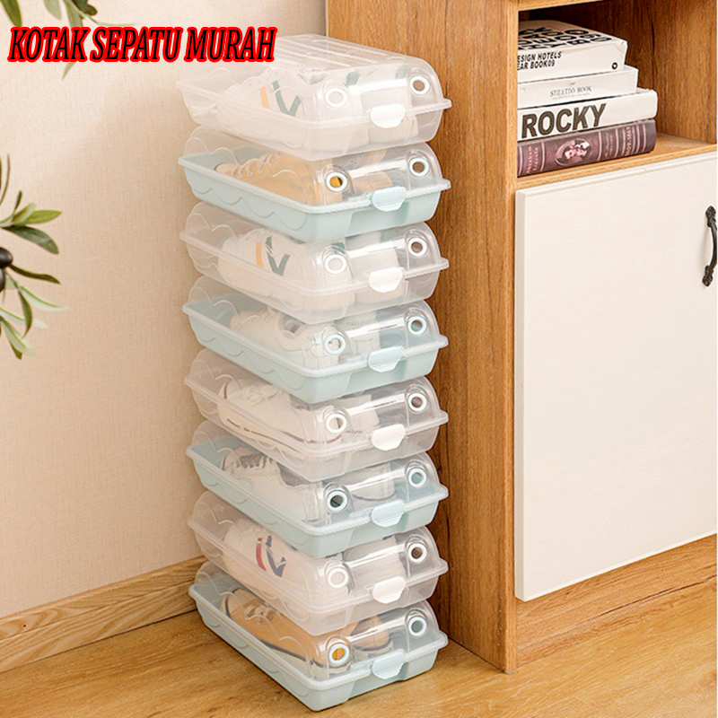 Kotak Sepatu Plastik Transparan Penyimpanan Kotak Sepatu