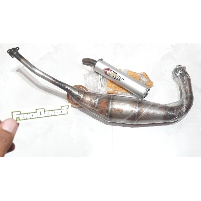 KNALPOT CREAMPIE LEHER L NINJA R SS RR ORIGINAL STOK LAMA TIPE NS2 PLAT ALMU