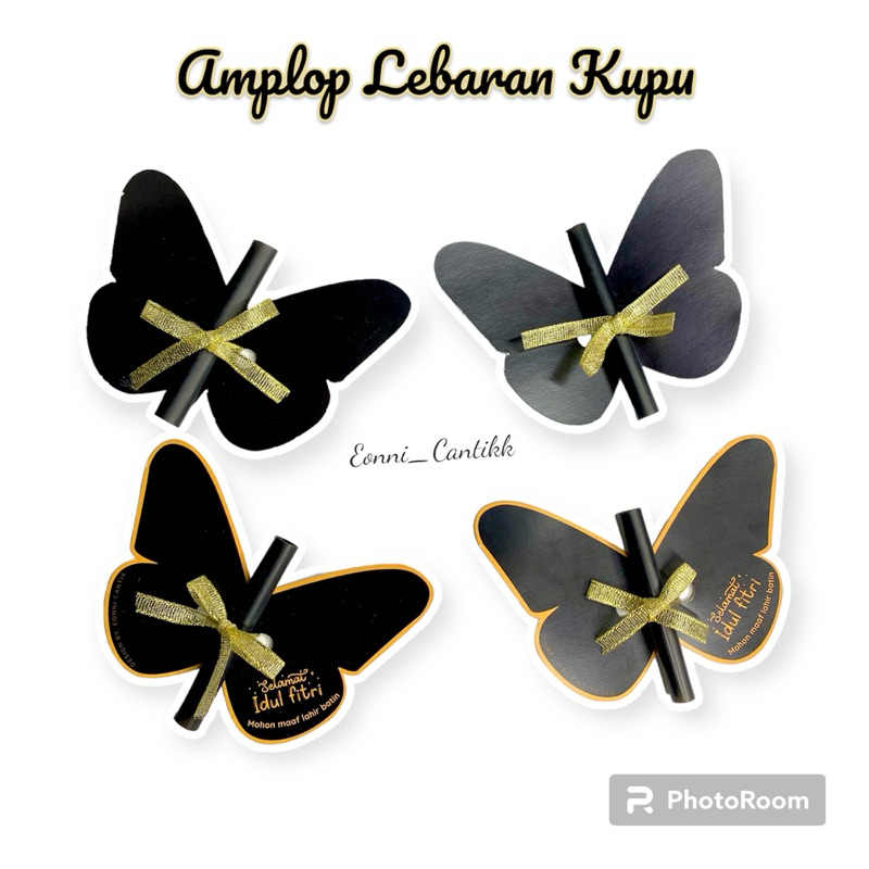

Amplop lebaran kupu-kupu hitam gold - Eonni cantik