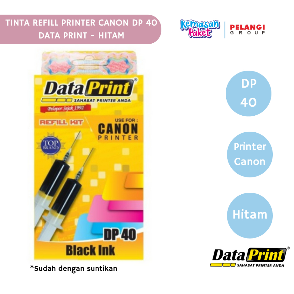 TINTA REFILL PRINTER CANON iP2770 DATA PRINT HITAM DP 40