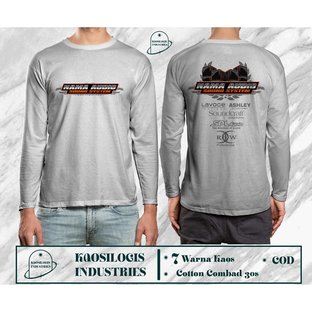 Kaos Lengan Panjang Nama Audio Sound System Official Music Custom Nama Audio Operator Sound System