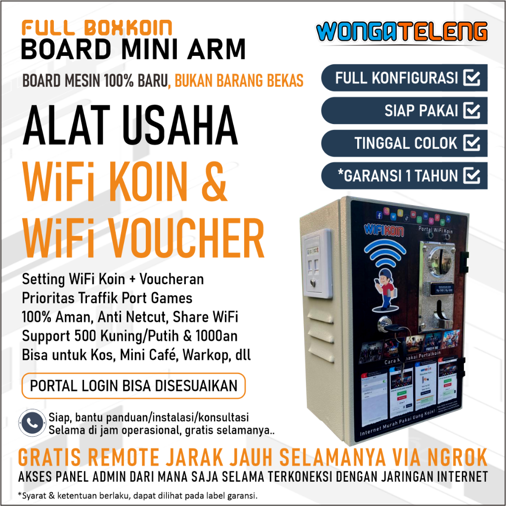 Paket Mesin Wifi koin Mini ARM Termurah