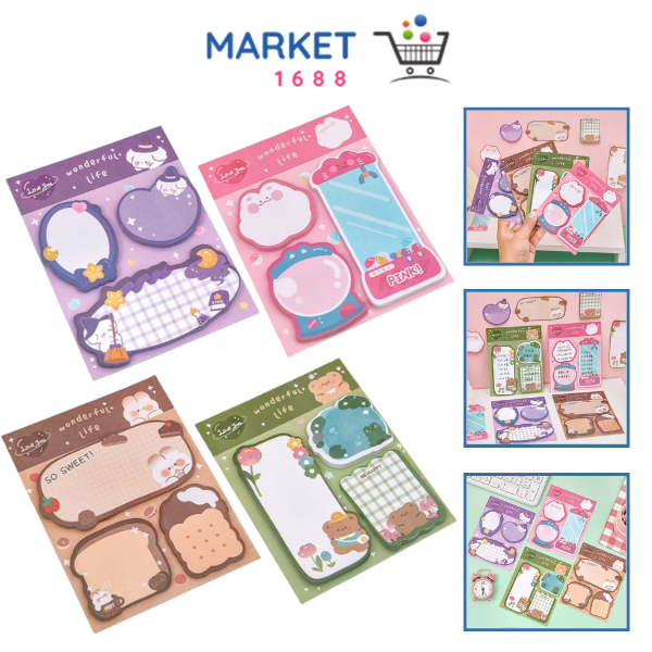 

Market1688 Sticky Notes Lucu 3 IN 1 Tempelan Kertas Catatan 60 Lembar Notes Kertas Tempel Karakter Bear Cat Rabbit Pembatas Buku Motif Hewan Imut Penanda Buku Memo Stick Stationery Memo Pad Convenience Cute 3 IN 1