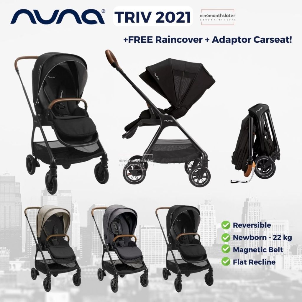 Nuna Triv 2021 - Stroller Enteng Lipat Anak Bayi Reversible Newborn Kereta Dorong Travel Dudukan Tid