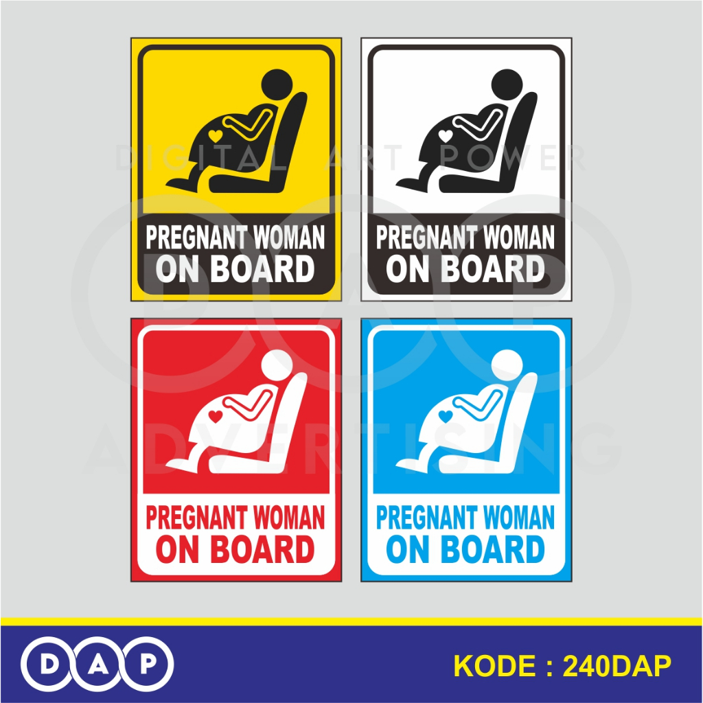 

240 - STIKER PREGNANT WOMAN ON BOARD - 8 X 10 CM - VYNIL - TERBAIK