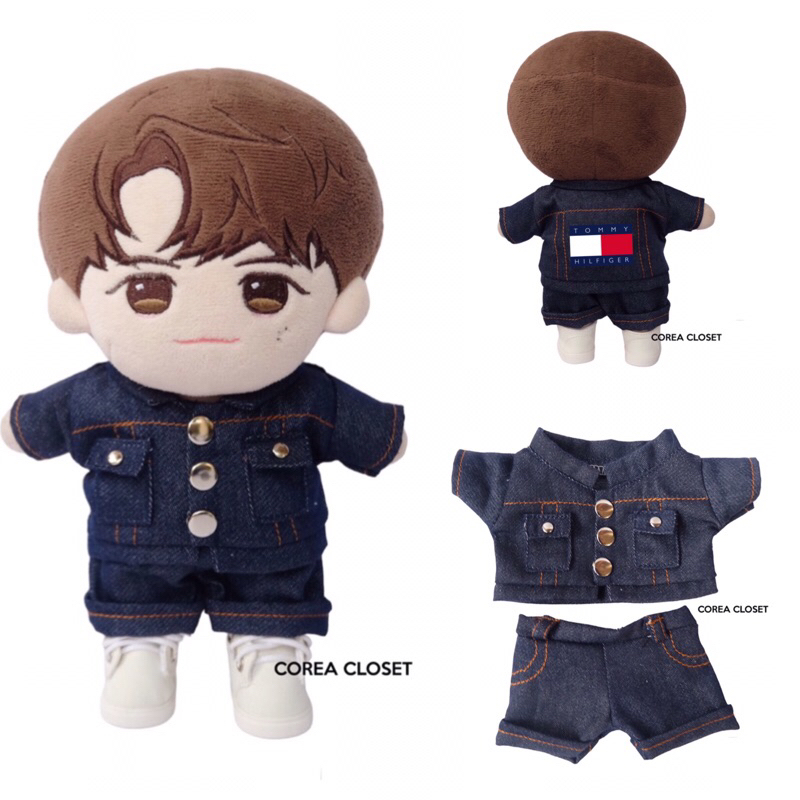 20cm skzoo doll clothes - Tommy HL Pocket Jeans  Denim Jacket and baggy pants