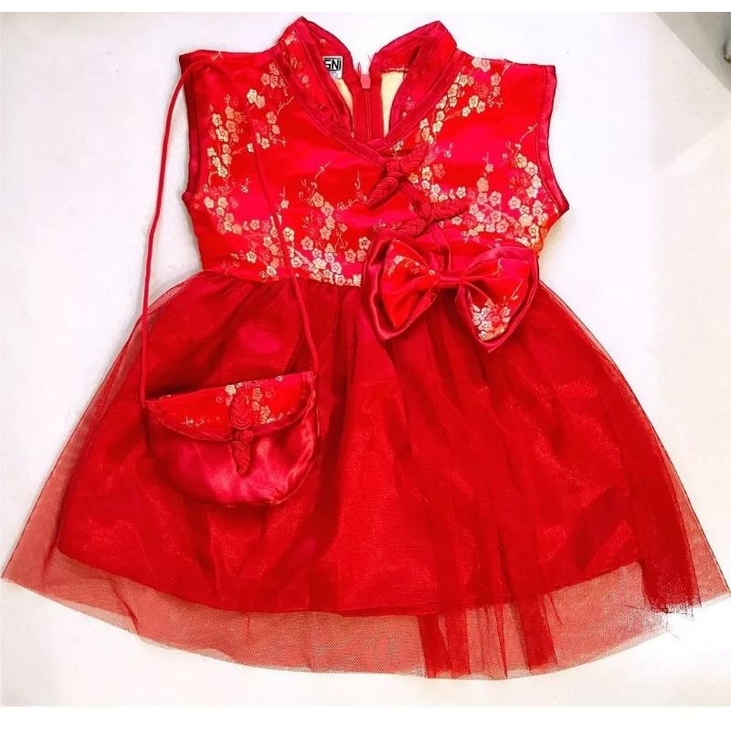 Baju Bayi Perempuan Dress Imlek Cheongsam Bayi Chineese Girl 1-3 Tahun