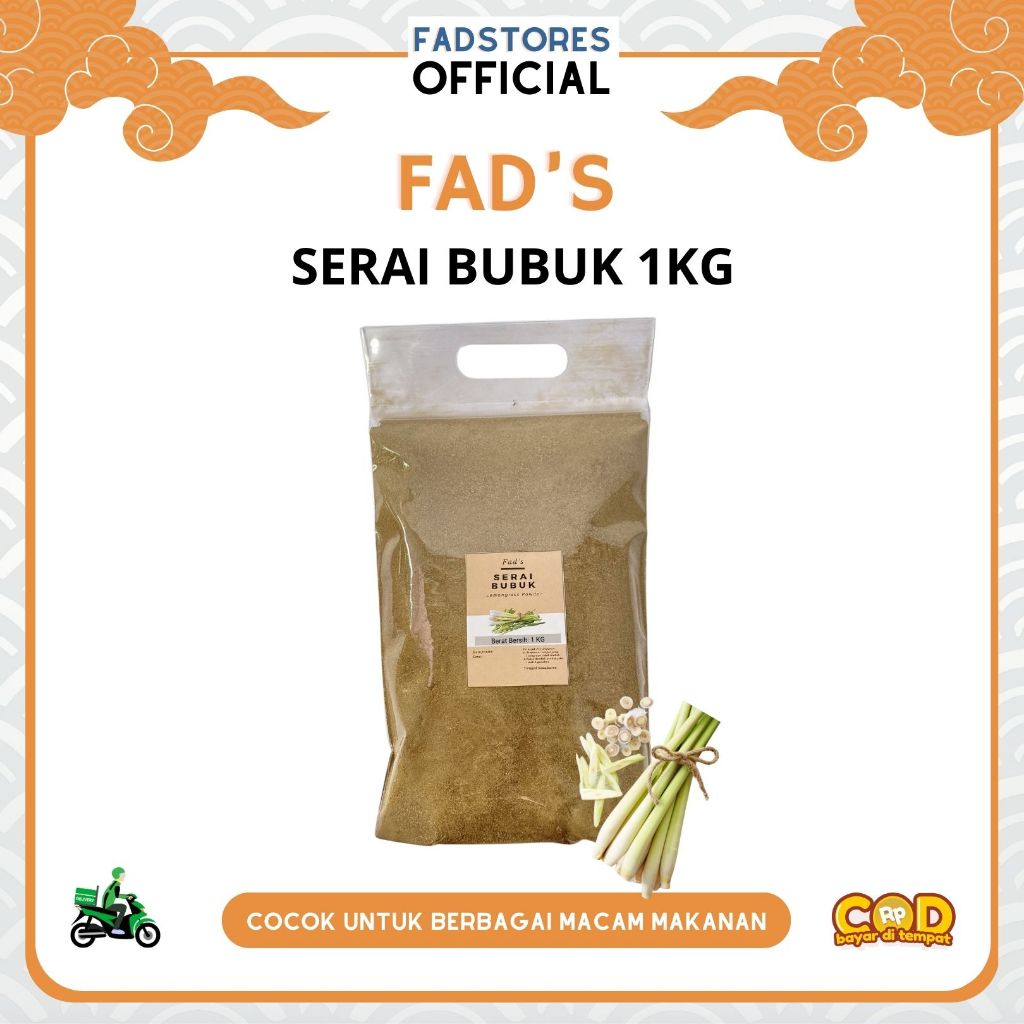

Serai Bubuk 1kg - Sereh Bubuk 1kg - Lemongrass Powder 1kg - Fad's Rempah Bubuk - Rempah JSR