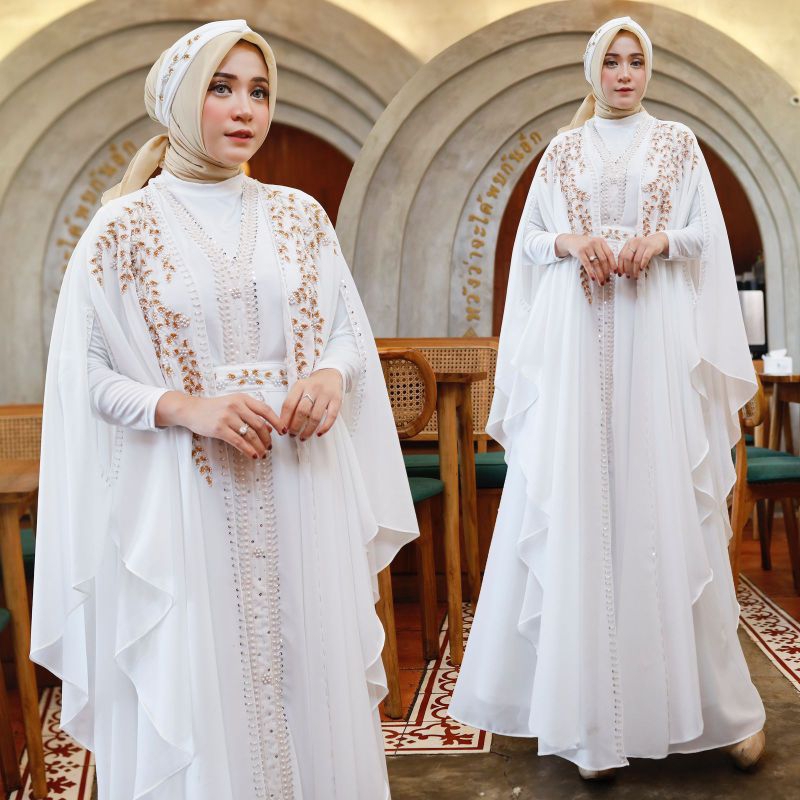 NEW ARRIVAL ✓✓KAFTAN DHINA (FREE MANSET, TURBAN DAN IKAT PINGGANG) KAFTAN TERBARU EDISI LEBARAN 2025