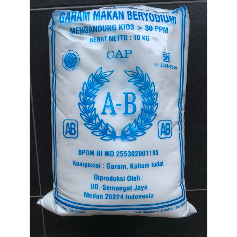 

Garam makan beryodium 10kg super halus putih
